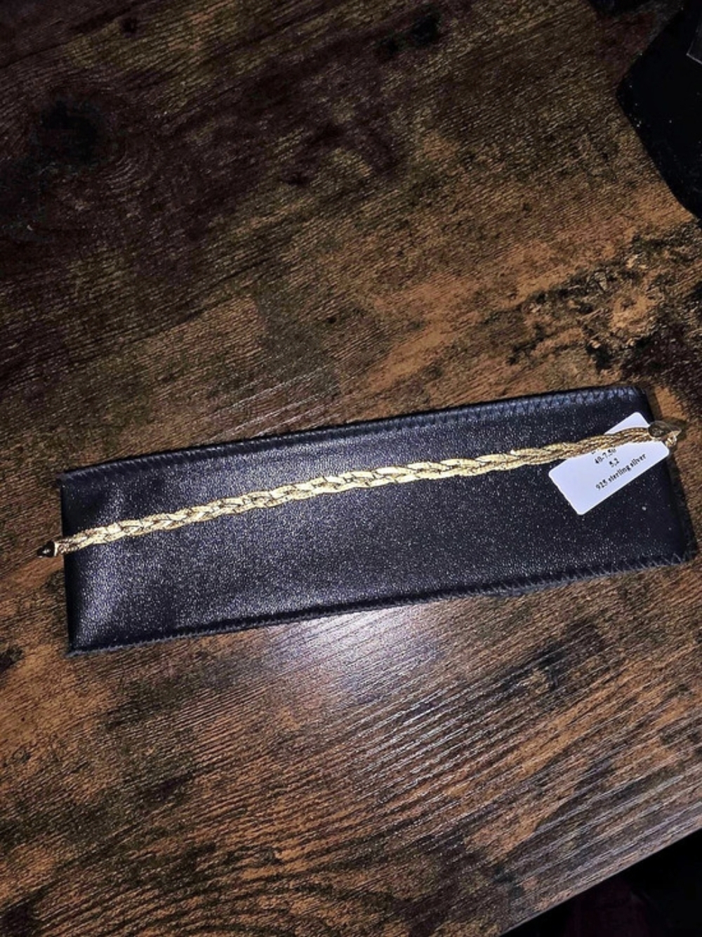 14k Gold Vermeil Braided Herringbone Bracelet (Size 7.5)